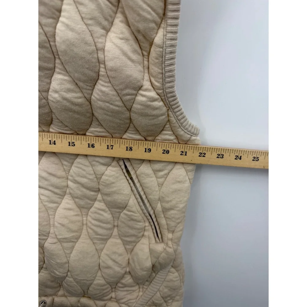Free People FP Movement dream big Quilted Vest Women S Cream Hooded Full Zip
